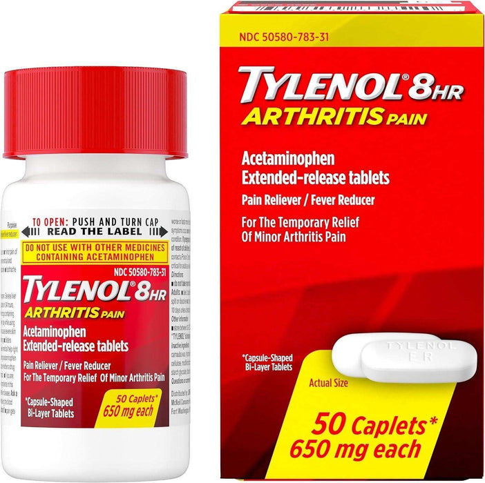 Tylenol 8 Hour Arthritis & Joint Pain Acetaminophen Tablets - 50 Ct - Elvoros