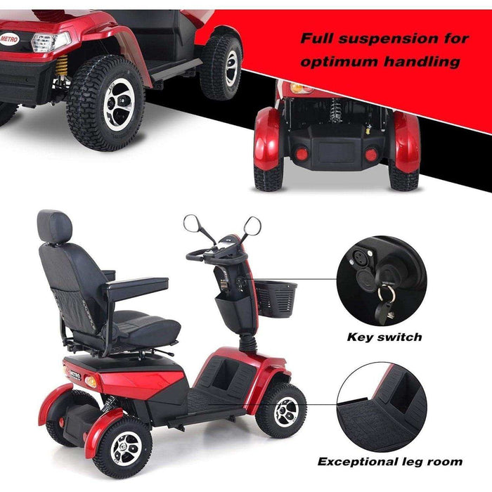 Metro Mobility S800 Series 4-Wheel Heavy Duty Travel Mobility Scooter - Elvoros