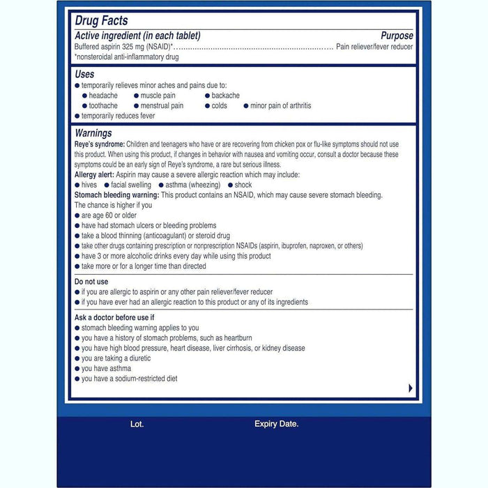 Alka-Seltzer Effervescent Aspirin Pain Relief Tablets Original - 72ct - Elvoros