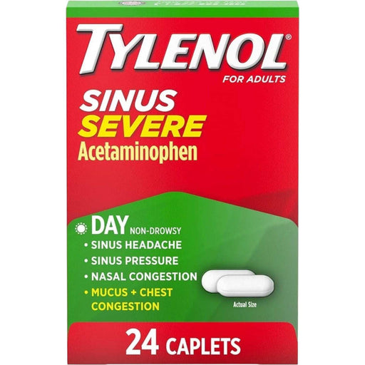 Tylenol Sinus Severe Daytime Cold & Flu Pain Reliever Caplets - 24 Ct - Elvoros