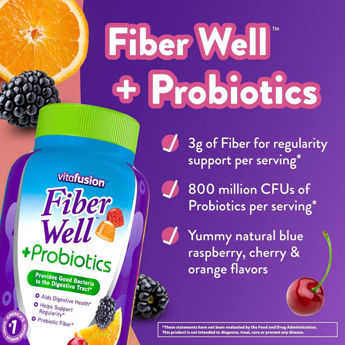 Vitafusion Fiber Well + Probiotics Gummies for Adults