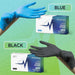 FifthPulse Medical Exam Black Nitrile Gloves - 10 Boxes of 100 Count - Elvoros