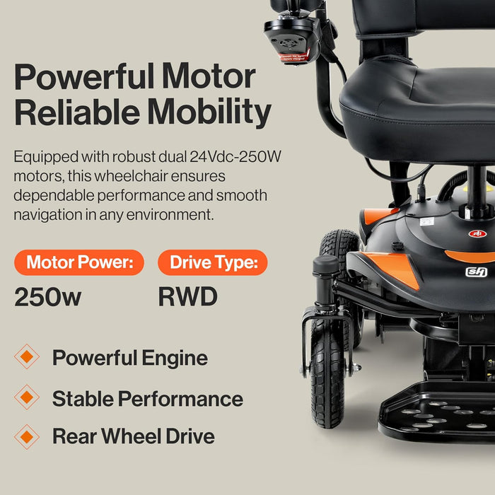 SuperHandy GoRide CRZ Powerchair - 300lb Capacity Rear-Wheel Drive 6.7 Mile Range Power Wheelchair