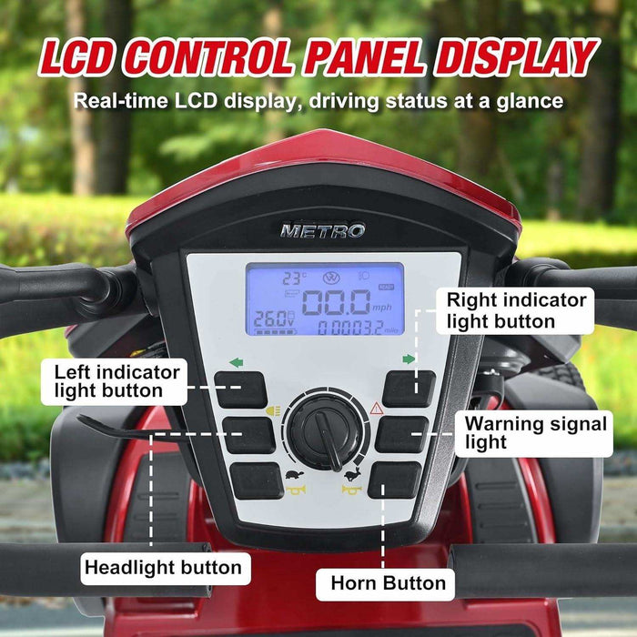 Metro Mobility S500 Series 4-Wheel Heavy Duty Travel Mobility Scooter - Elvoros