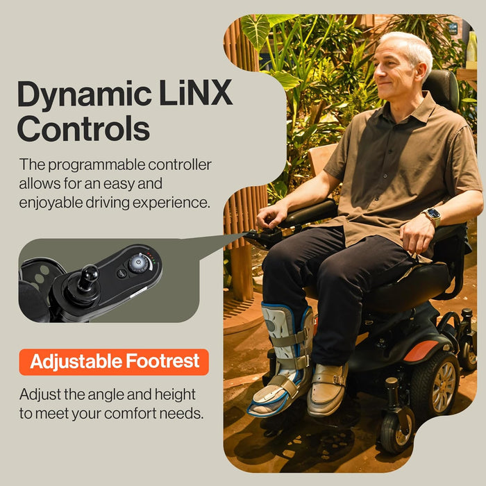 SuperHandy GoRide CRX Powerchair - 300lb Capacity Mid-Wheel Drive 12.8 Mile Range Power Wheelchair
