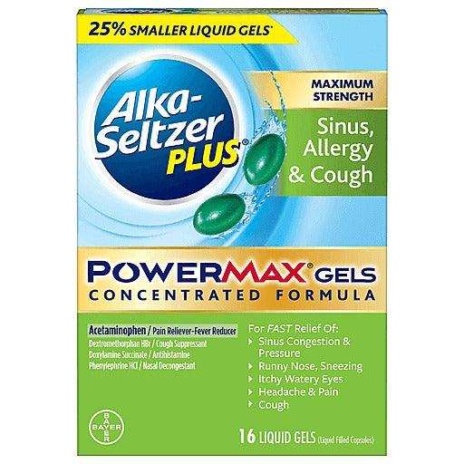 Alka-Seltzer Plus Sinus Allergy & Cough PowerMax Liquid Gels - 16 Ct - Elvoros