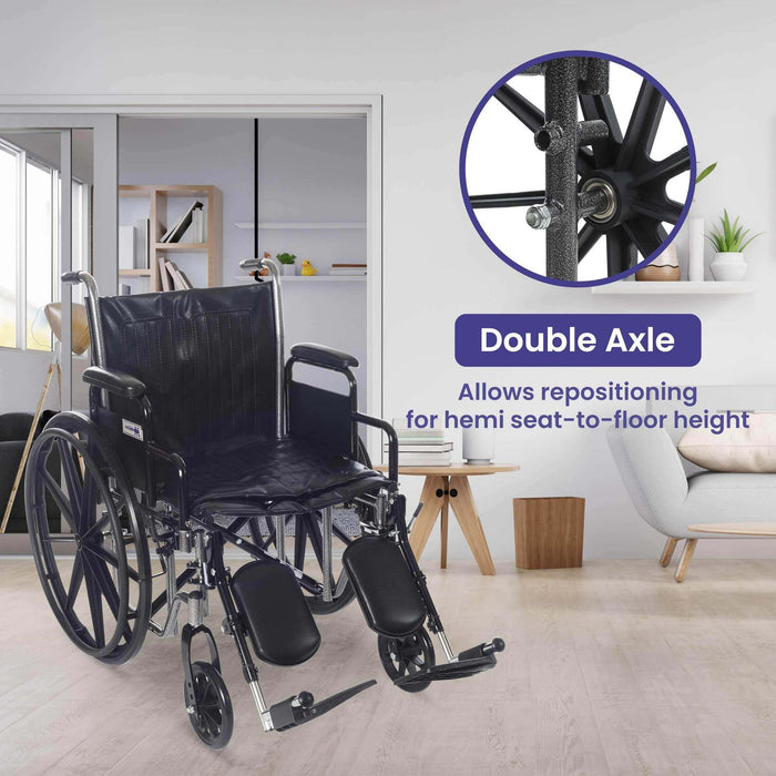 Medacure Wings Bariatric Wheelchair for Adults - 500 lb. Weight Capacity - Elvoros