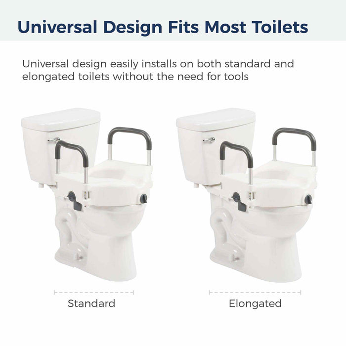 Drive Medical PreserveTech Secure Lock Raised Toilet Seat - 5" Height - Elvoros