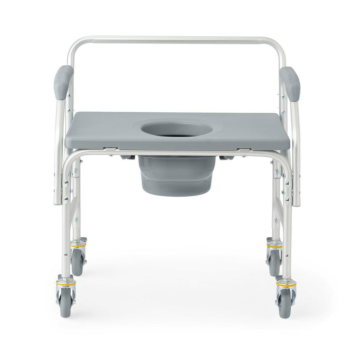 Aluminum Bariatric Commode with 4 Locking Casters