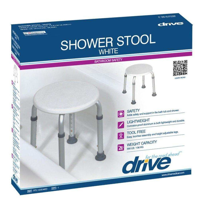 Drive Medical Adjustable Height Bath Stool - White - Elvoros