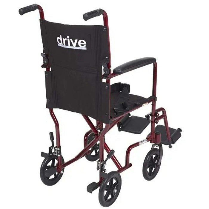 Drive Medical Lightweight Expedition Transport Wheelchair with Brakes