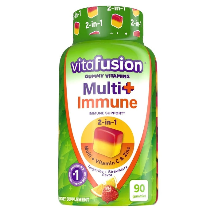 Vitafusion Multi+ Immune Support Gummy Multivitamins Tangerine + Strawberry