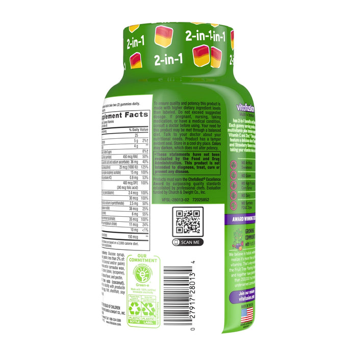 Vitafusion Multi+ Immune Support Gummy Multivitamins Tangerine + Strawberry