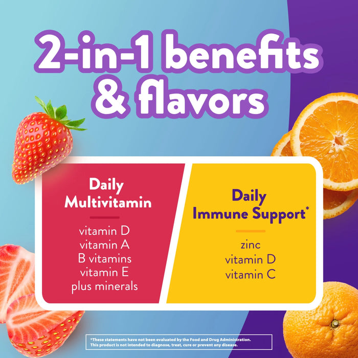 Vitafusion Multi+ Immune Support Gummy Multivitamins Tangerine + Strawberry