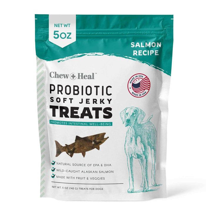 Chew + Heal Probiotic Salmon Jerky Dog Treats