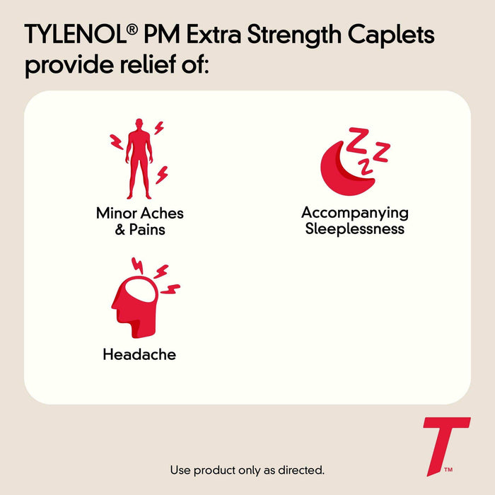 Tylenol PM Extra Strength Pain Reliever & Sleep Aid Caplets - 24 Ct - Elvoros