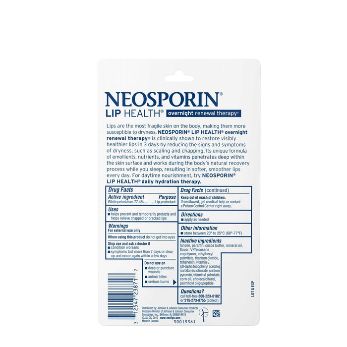 Neosporin Lip Health Overnight Renewal Therapy - 0.27 Oz - Elvoros