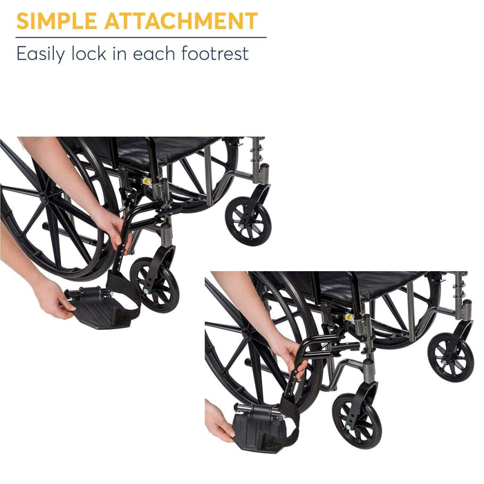 Drive Medical Chrome Swing Away Footrests - 1 Pair - Elvoros