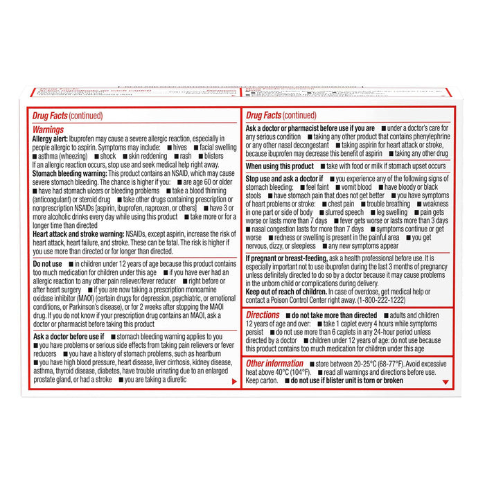 Sudafed PE Head Congestion + Pain Relief Decongestant Caplets - 20 ct.