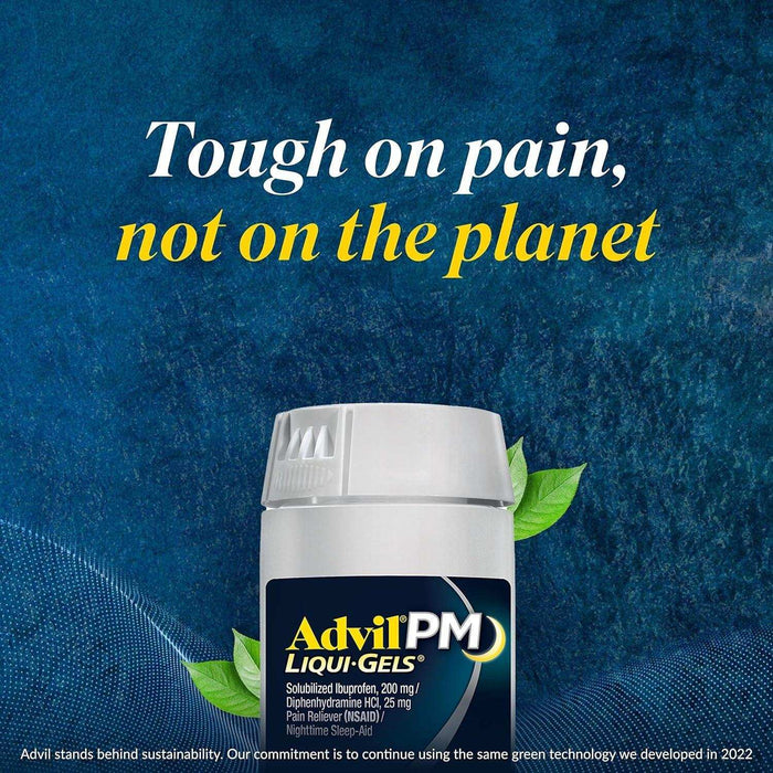 Advil PM Pain Reliever and Nighttime Sleep Aid Liqui-Gels - 40 Count - Elvoros