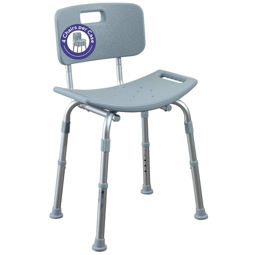 Medacure Height Adjustable Shower Chair for Seniors Case of 4 - Elvoros