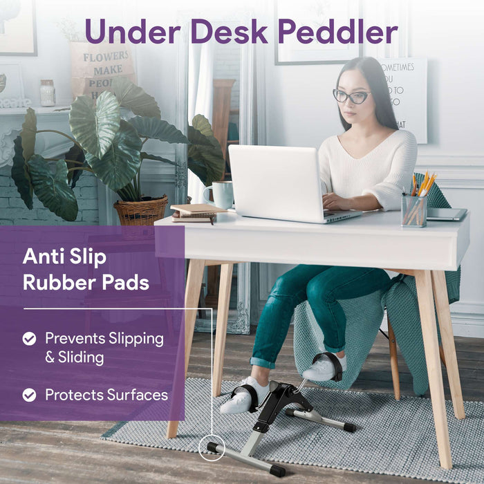 Foldable Under Desk Bike Pedal Exerciser with Digital Display and Adjustable Tension shophomemed