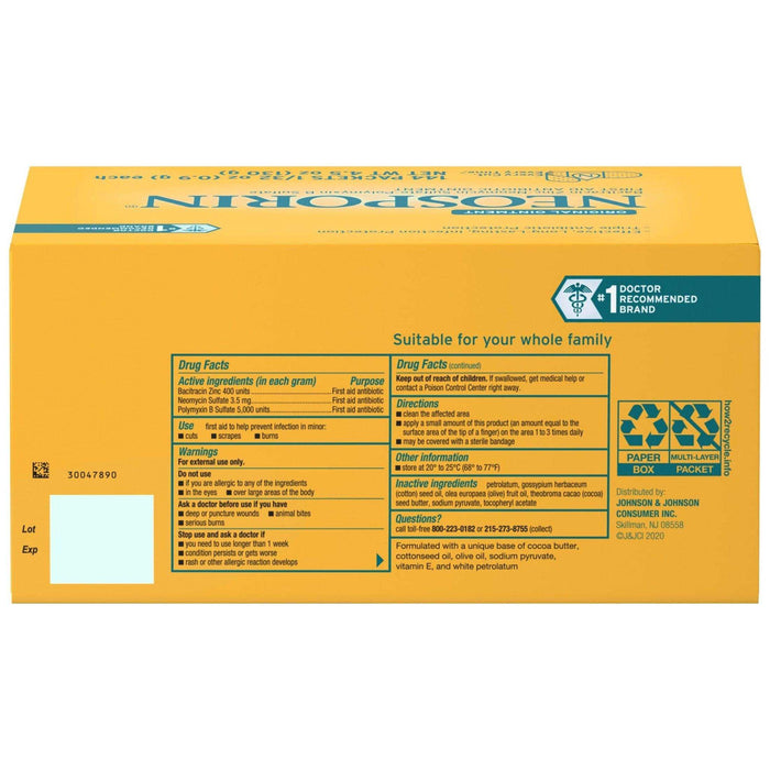 Neosporin Original FirstAid Antibiotic Bacitracin Ointment - 144X0.9g - Elvoros