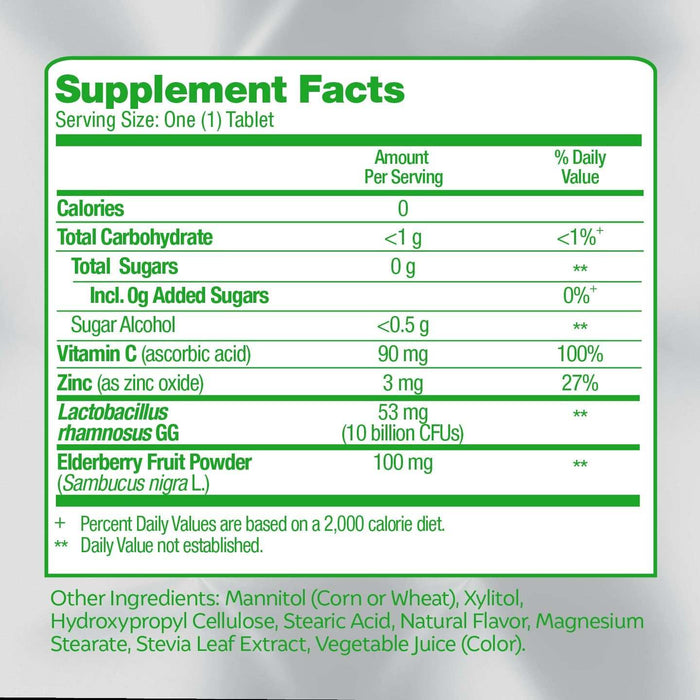 Culturelle Immune Defense Probiotic with Vitamin C Vitamin D & Zinc + Elderberry Chewable - 28 Ct