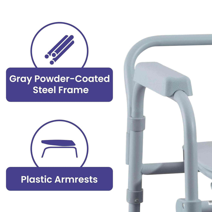 Medacure Folding Bedside Commode Chair – Case of 4 - Elvoros