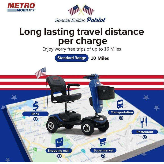 Metro Mobility Patriot Series 4-Wheel Travel Mobility Scooter - Elvoros