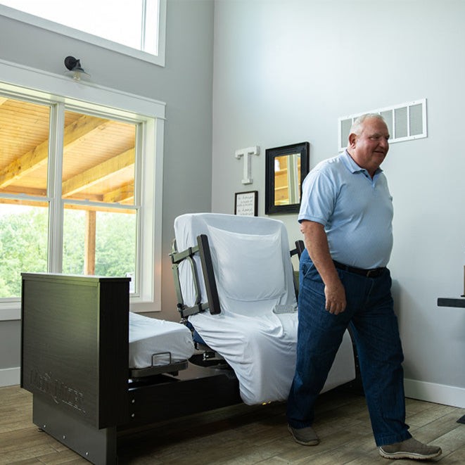 Med-Mizer ActiveCare Deluxe Rotating Sit to Stand Hospital Bed shophomemed