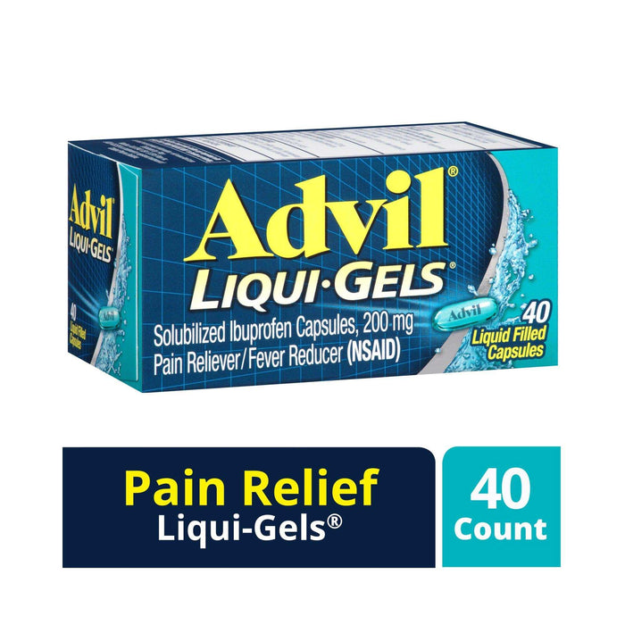 Advil Pain Reliever and Fever Reducer Liqui-Gels Ibuprofen - 40 Count - Elvoros