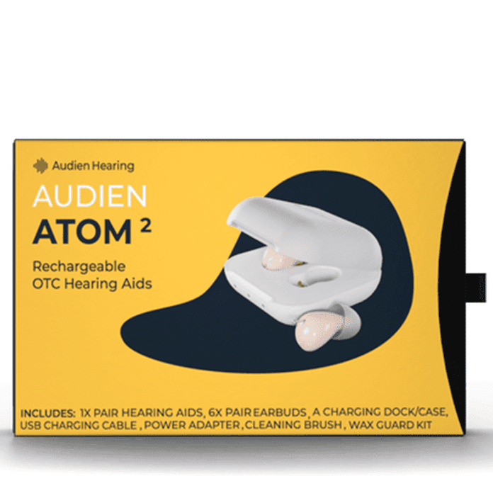Audien Hearing Atom 2 Wireless Rechargeable OTC Hearing Aid shophomemed