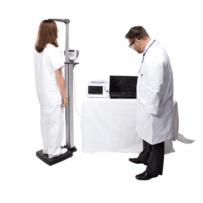 Health o Meter Heavy Duty Eye Level Digital Scale with Integral Digital Height Rod and Connectivity Kit