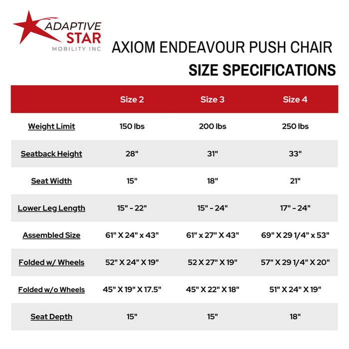 Adaptive Star Pediatric Mobility Axiom Endeavour Push Chair