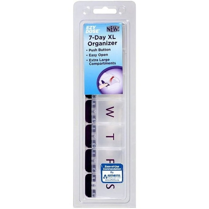 Ezy Dose Push Button Weekly Pill Reminder Organizer X-Large