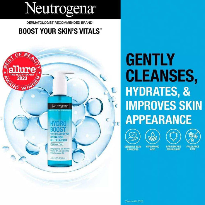 Neutrogena Hydro Boost Hydrating Cleansing Gel Fragrance Free - 7.8oz - Elvoros