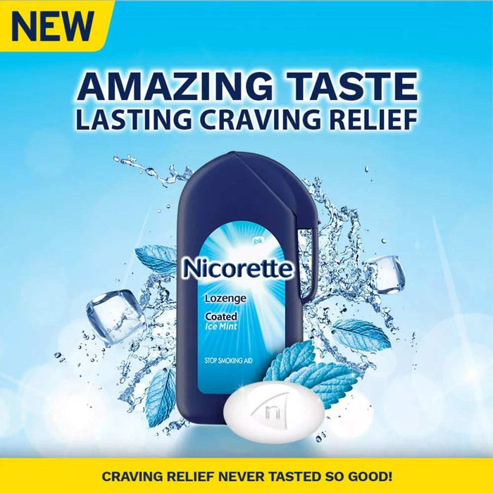 Nicorette 2mg Nicotine Lozenge Stop Smoking Aid Ice Mint - 20Ct