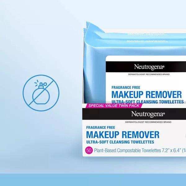 Neutrogena Makeup Remover Towelettes Fragrance Free - 2X25 ct - Elvoros