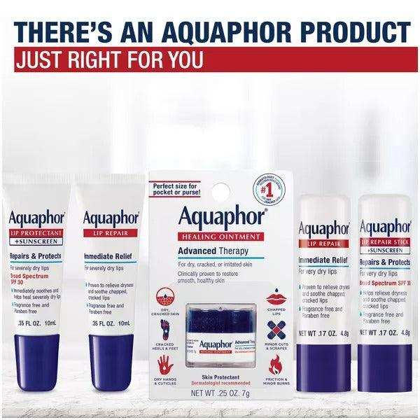 Aquaphor Lip Repair Stick + Sunscreen SPF 30 Lip Balm - 4.8 g - Elvoros