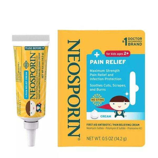 Neosporin For Kids + Pain Relief First Aid Antibiotic Cream - 0.5 Oz - Elvoros
