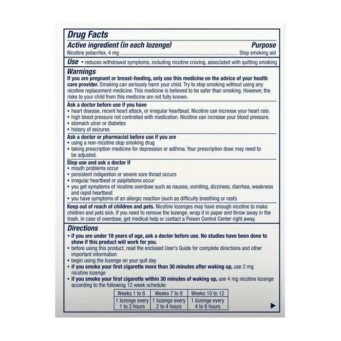 Nicorette Lozenge Mini 4Mg Mint - 81Ct