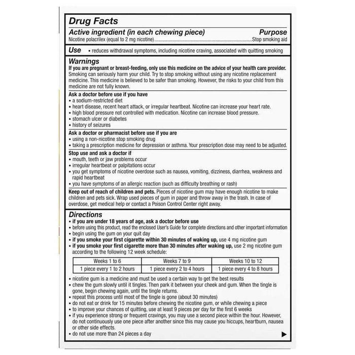 Nicorette Smoking Cessation Aid 2Mg Gum Fruit Chill - 100Ct