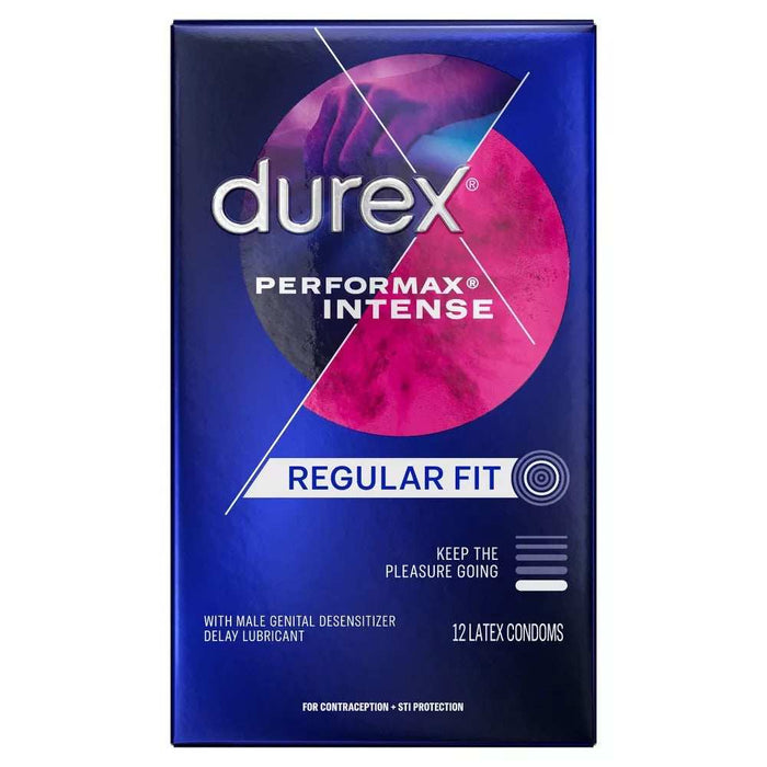 Durex Performax Intense Ribbed Dotted Premium Condoms - 3 Count