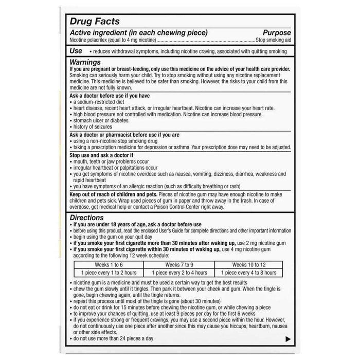 Nicorette Smoking Cessation Aid 4Mg Gum Fruit Chill - 100Ct