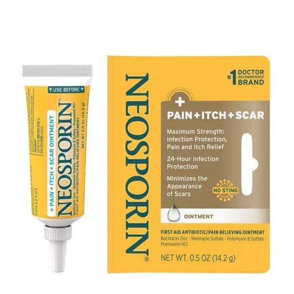 Neosporin + Pain + Itch + Scar First Aid Antibiotic Ointment - 0.5 Oz - Elvoros