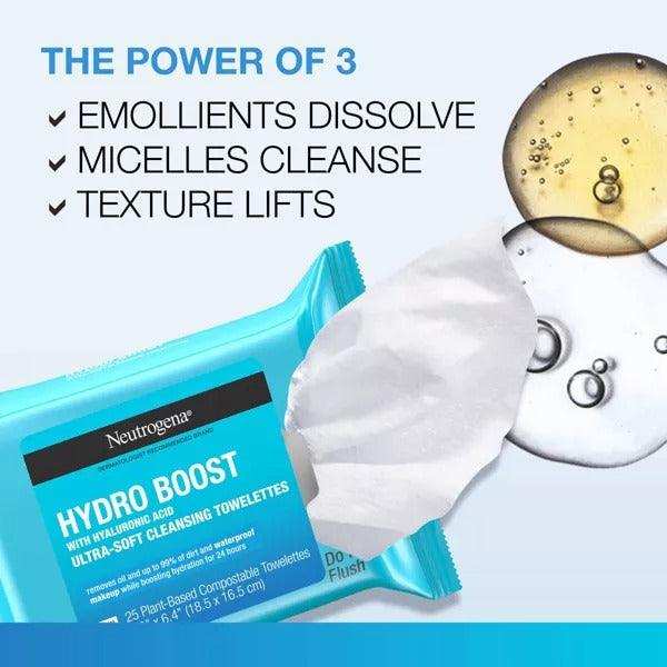 Neutrogena Hydro Boost Ultra-Soft Cleansing Towelettes - 25 ct - Elvoros
