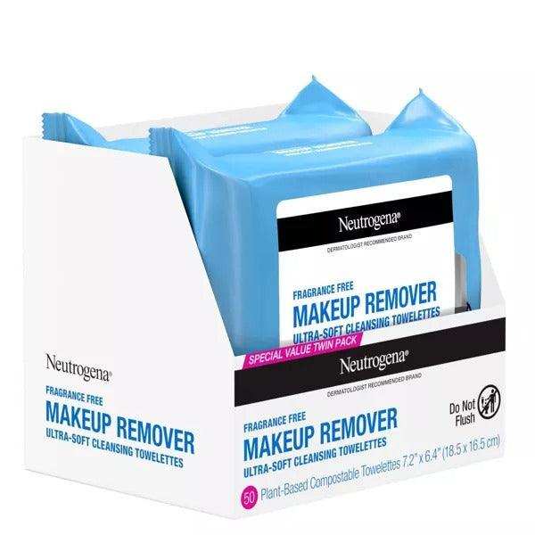 Neutrogena Makeup Remover Towelettes Fragrance Free - 2X25 ct - Elvoros