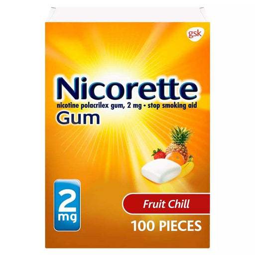 Nicorette Smoking Cessation Aid 2Mg Gum Fruit Chill - 100Ct