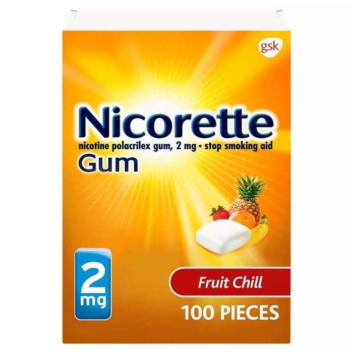 Nicorette Smoking Cessation Aid 2Mg Gum Fruit Chill - 100Ct